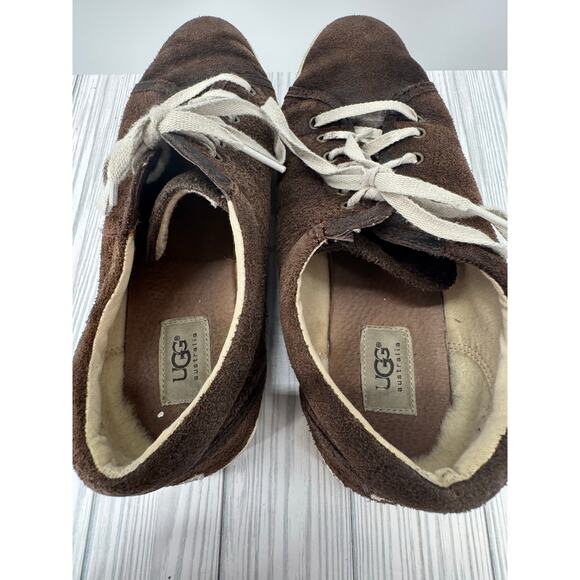UGG Australia TOMI Brown Bomber Leather Suede Sneakers 1008487, women's US-11 - Picture 4 of 11